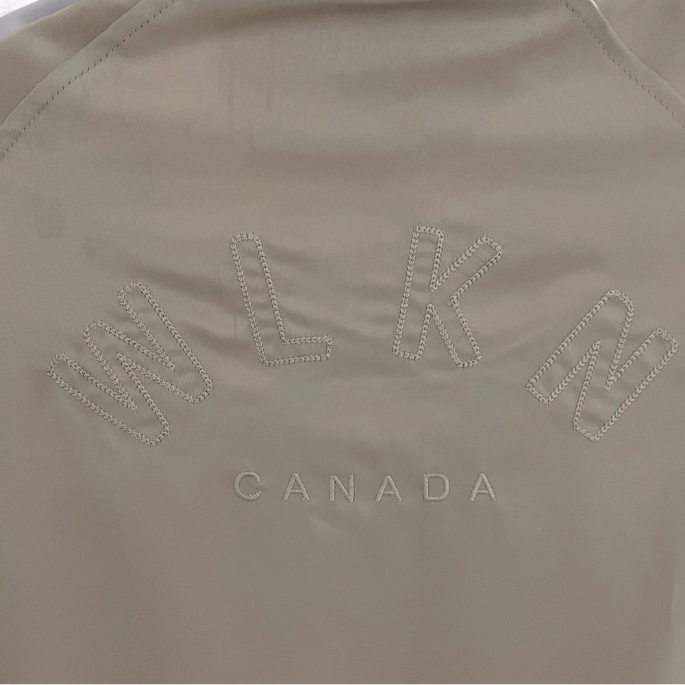 WLKN Women's Taupe Satin Bomber Jacket - Picture 4 of 4